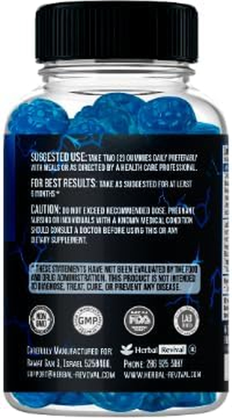 Testosterone Booster Gummies, Male Enhancing Supplement, Add 2 In” Enlargement Gummies for Men , Male Enhancement Chews Energy, Strength, Stamina, Endurance, Performance, Natural Blue Berry Chews