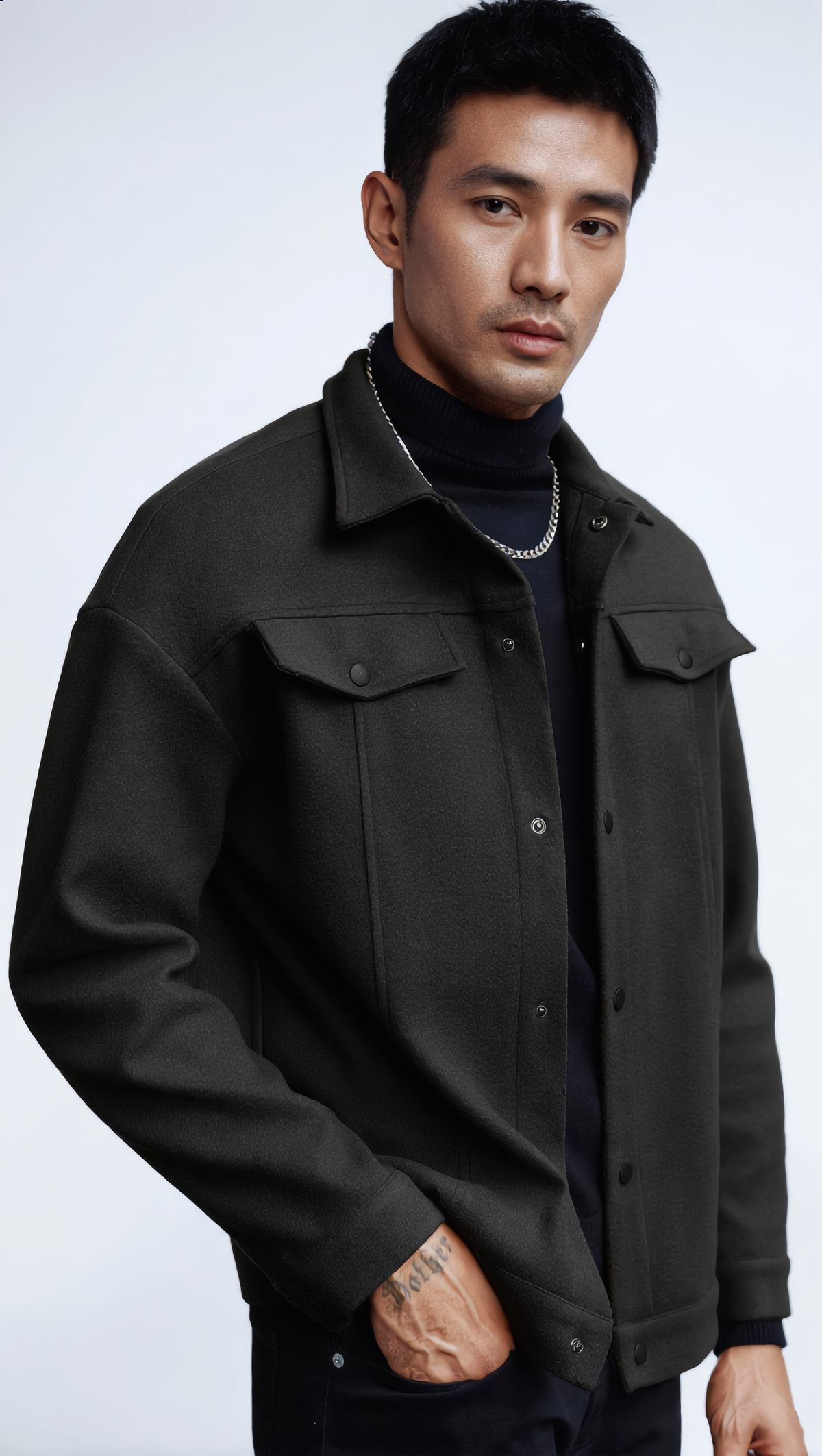 Long Sleeve Solid Color Casual Overcoat