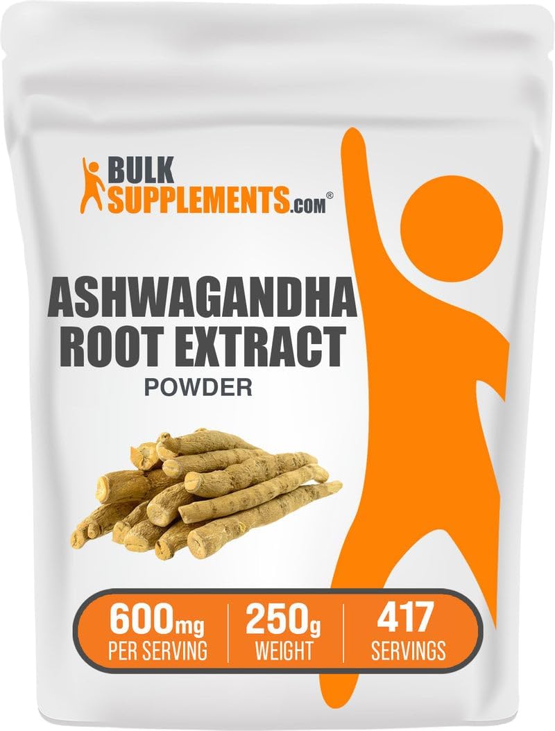 Ashwagandha Root Extract Powder - Ashwagandha Supplement, Herbal Supplement - Vegan & Gluten Free, 600Mg per Serving, 250G (8.8 Oz) (Pack of 1)