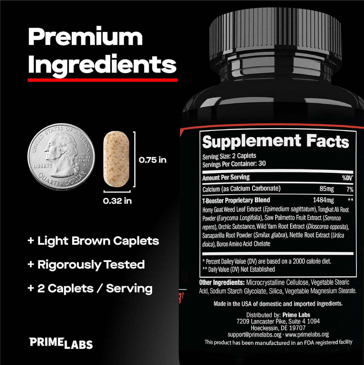 Testosterone Booster - Stamina, Endurance, & Strength Booster - 60 Caplets